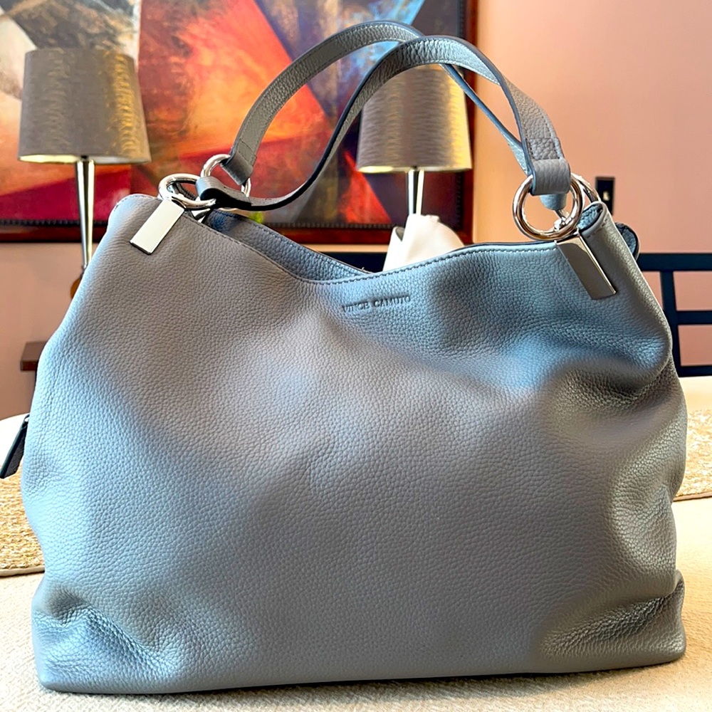 Vince Camuto leather bag. Steel blue excellent condition